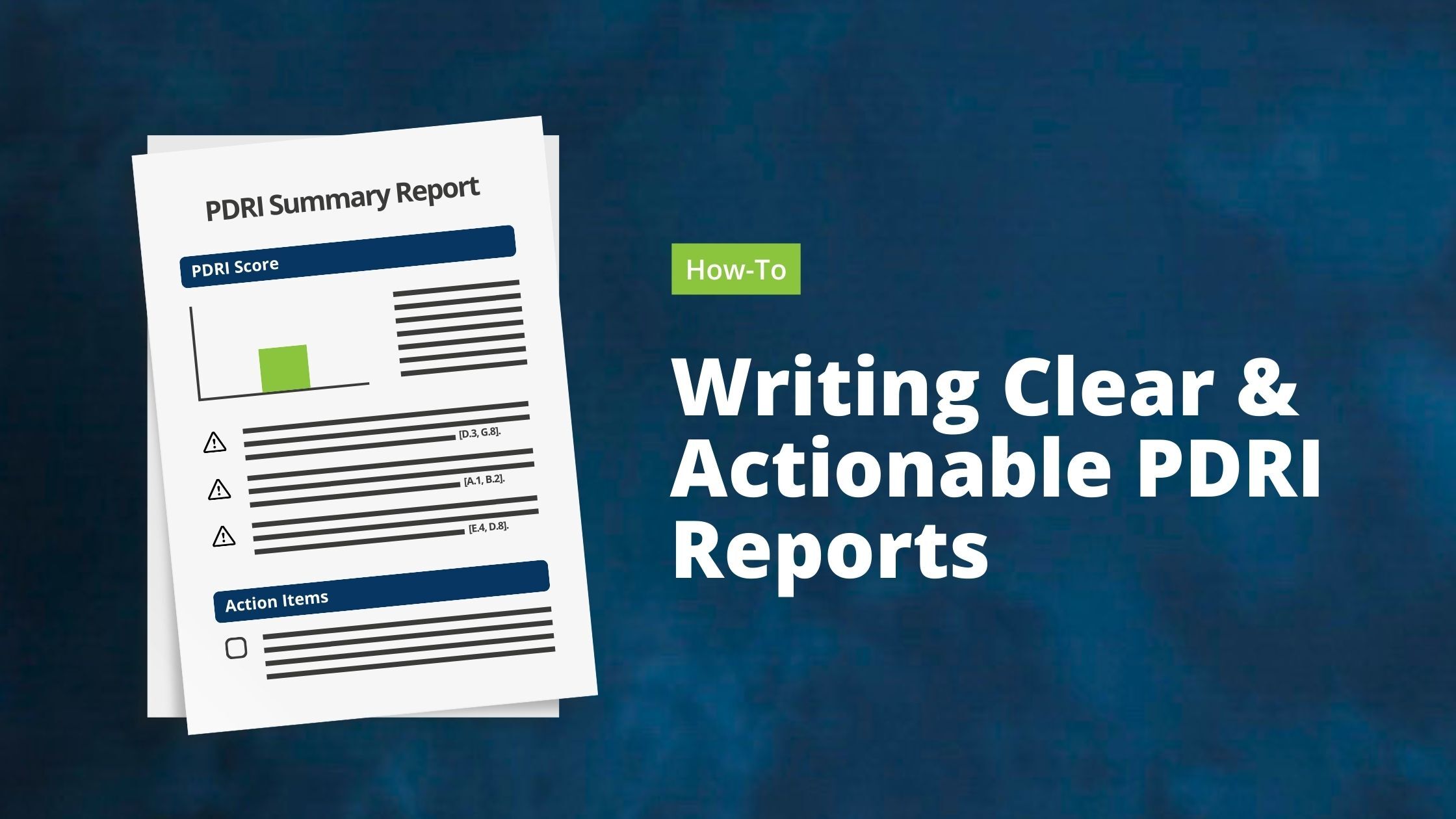 Writing clear and actionable reports with a report image